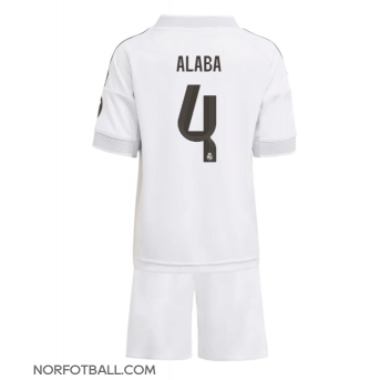 Billige Fotballdrakt Real Madrid David Alaba #4 Replika Hjemmedraktsett Barn 2025-26 Kortermet (med bukser)